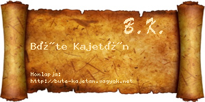 Büte Kajetán névjegykártya